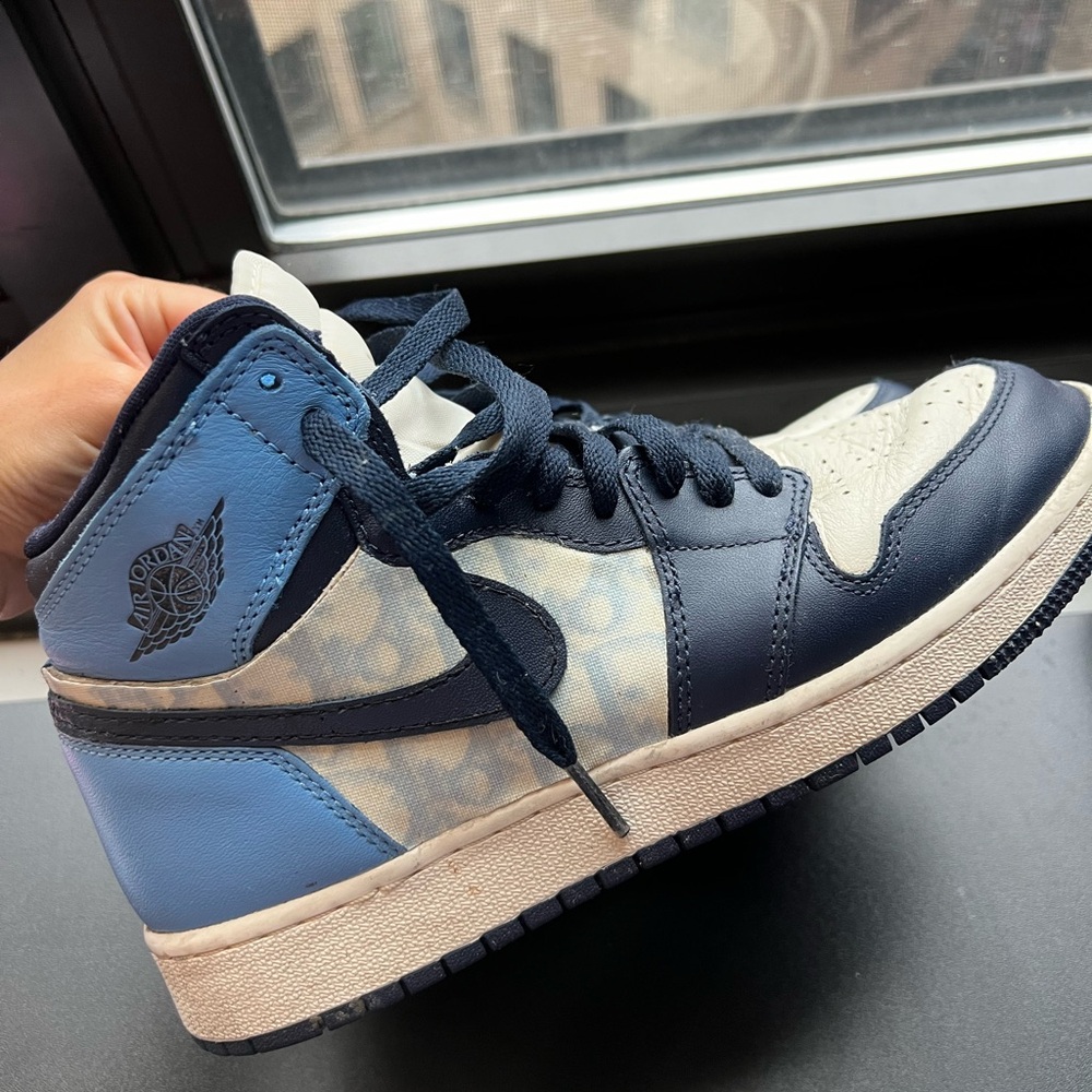 Jordan 1 retro high obsidian customs(with dior authentic print)
